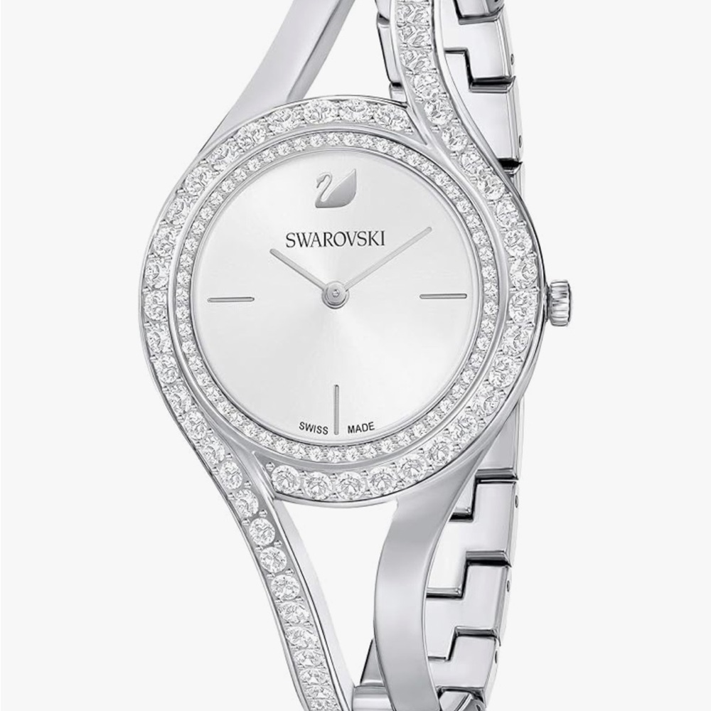 Swarovski Crystal-Embellished Silver Watch